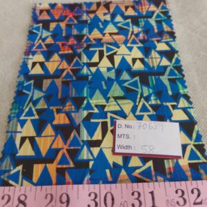 Geometric print fabric with geometric triangles for men's shirts, dog bandanas, children's clothing, sewing & quilting.