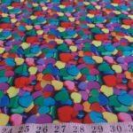 Hearts print fabric, for children's clothing, dog bandanas, pet clothing, with colored hearts, for sewing and crafts.