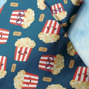 Movies & Popcorn theme fabric, with popcorns & movie tickets, for dresses, children's clothing, bowties, dog bows & bandanas.