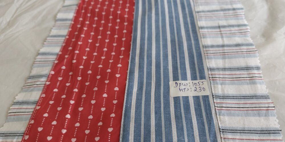 Patchwork Striped Chambray Fabric, perfect for menswear, classic children's clothing, dresses and skirts, ties and bowties.