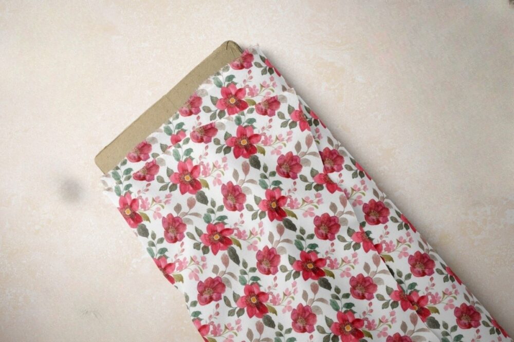 Floral Print Fabric with vintage flowers, for dresses, skirts, children's clothing, bowties, vintage quilting and sewing.