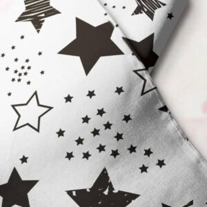 Stars print fabric with printed stars, for shirts, dog bandanas, bowties & ties, children's clothing, crafts & sewing.