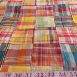 Vintage Patchwork Madras fabric for ivy style clothing, preppy menswear, classic children's clothing, dog bandanas & bowties.