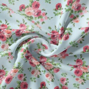 Vintage rose print fabric, with roses for vintage dresses & skirts, victorian clothing, classic clothing & handmade handbags.