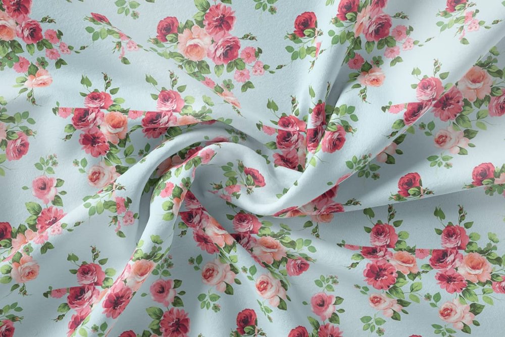 Vintage rose print fabric, for dresses & skirts