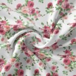 Vintage rose print fabric, with roses for vintage dresses & skirts, victorian clothing, classic clothing & handmade handbags.