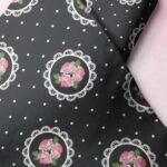 Vintage print fabric with vintage preppy motifs and florals, perfect for vintage clothing & classic children's clothing.