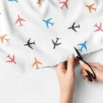 Novelty Print fabric - airplanes in various colors printed, for handmade children's clothing, cat & dog bandanas & skirts.
