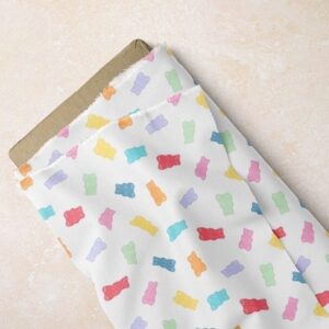 Gummy Bears Print fabric - colorful gummy bears print, for handsewn children's clothing, dog bandanas & bows, and dresses.