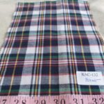 Madras Plaid Fabric or madras cloth, woven in a plaid pattern, for shirts, jackets, ties and bowties, dog bandanas & bows.