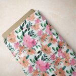 Novelty Print Fabric with flowers and leaves printed, for sewing children's clothing, dresses, dog and cat bandanas and bows.