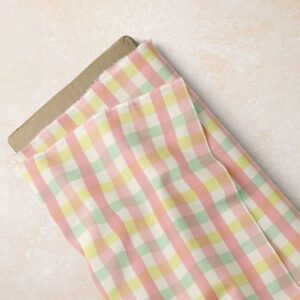 Pastel Plaid Print fabric - novelty plaid print fabric, for handsewn children's clothing, dog bandanas & bows, and dresses.
