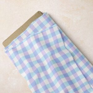 Pastel Plaid Print fabric - novelty plaid print fabric, for handsewn children's clothing, dog bandanas & bows, and dresses.