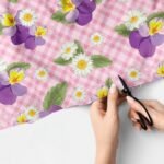 Plaid & Floral Print Fabric for vintage dresses, skirts, handsewn children's clothing, vintage bowties and vintage sewing.