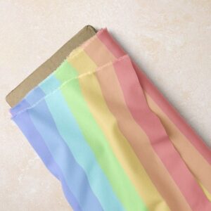 Rainbows Stripes Print fabric, in bright colors, for children's clothing, skirts, dog bandanas and bows, and etsy sewing.