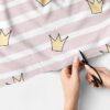 Novelty Print fabric - stripes and crowns print, for handmade children's clothing, cat & dog bandanas, skirts and dresses.