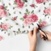 Floral Rose Print Fabric with vintage flowers, for dresses, skirts, children's clothing, bowties, vintage quilting and sewing.