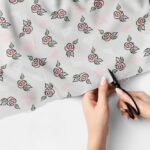 Floral Rose Print Fabric with vintage flowers, for dresses, skirts, children's clothing, bowties, vintage quilting and sewing.