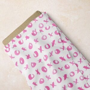 Pink XOXO Print Fabric for dresses, skirts, handsewn children's clothing, dog bandanas & bows, bowties and etsy crafts.