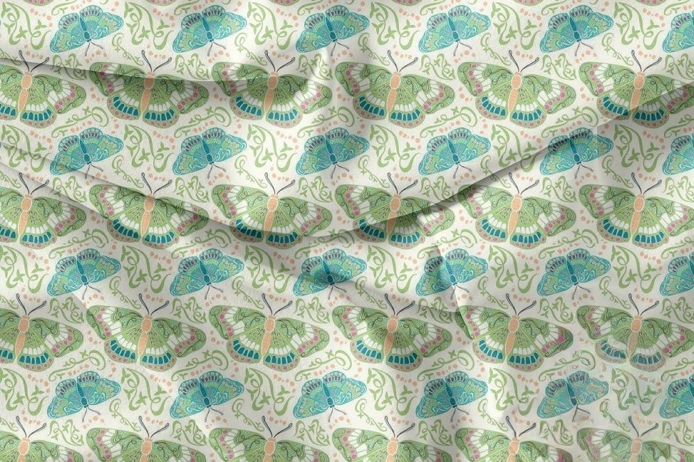 Novelty print fabric with butterflies - butterfly print fabric for dog bandanas, bows, vintage clothing & children's clothing.