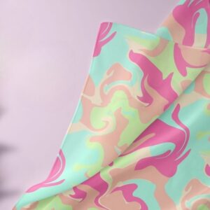 Novelty fabric with colorful paint swirls print, for skirts, bows, children's clothing, handmade etsy crafts & bandanas.