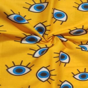 Eyes print fabric, in a fun theme, for sewing dog bows and bandanas, ties & bowties, quilting, and children's clothing.