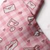 Checks, lips, Hearts, musical notes novelty print fabric for sewing children's clothing, dog bandanas, skirts & dresses.