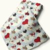 Novelty fabric with hearts hanging to dry theme print, for quilting, skirts, bowties, children's clothing & dog and bandanas.