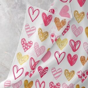 Scribbled hearts Print fabric, for ties and bowties, classic children's clothing, dog bandanas and bows & sewing crafts.