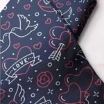 Novelty print fabric with love words & hearts printed for dog bandanas, bows, vintage clothing & classic children's clothing.