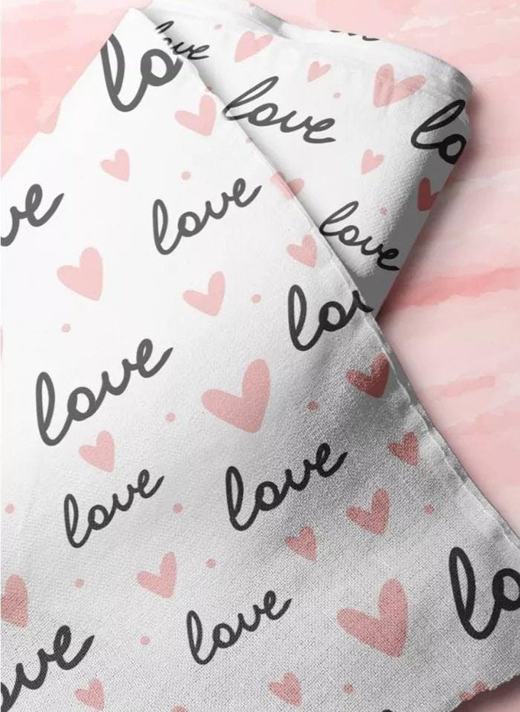 Novelty print fabric with love words & hearts printed for dog bandanas, bows, vintage clothing & classic children's clothing.