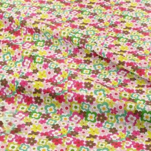 Novelty fabric for summer sewing with flowers / floral print in bright colors, for shirts, skirts, bowties, & dog bandanas.