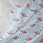 Planets, constellations & rainbows Print fabric, for ties, classic children's clothing, dog bandanas, bows & crafts.