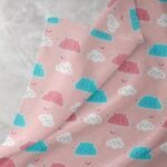 Umbrellas, Clouds and hearts Print fabric, for ties and bowties, classic children's clothing, dog bandanas, bows & crafts.