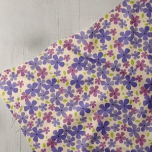 Floral Print Novelty Fabric, for handmade kids clothing, sewing dog bows and bandanas, ties & bowties, skirts & quilting.