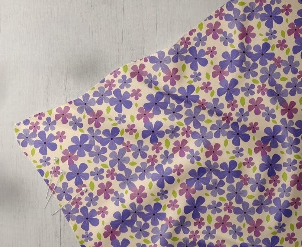 Floral Print Novelty Fabric, for handmade kids clothing, sewing dog bows and bandanas, ties & bowties, skirts & quilting.