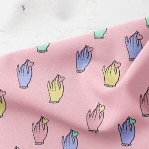 Hands & Hearts Print Novelty Fabric, for handmade kids clothing, sewing dog bows and bandanas, ties & bowties, & quilting.