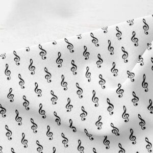 Musical Notes Print fabric, for children's clothing, dog bandanas, skirts & dresses, handmade ties and bowties & crafts.