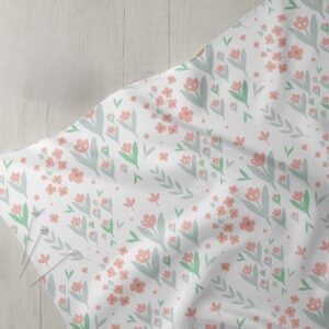 Pastel Floral Print Fabric, for sewing dog bows and bandanas, ties & bowties, skirts, dresses, handbags & quilting.