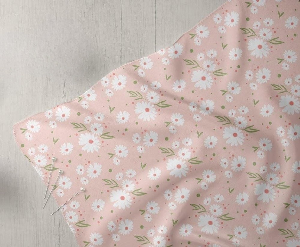 Pastel Floral Print Novelty Fabric, for handmade kids clothing, sewing dog bows and bandanas, ties & bowties, & quilting.