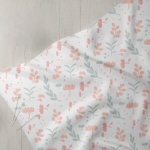 Pastel Leaves Print Novelty Fabric, for handmade kids clothing, sewing dog bows and bandanas, ties & bowties, & quilting.