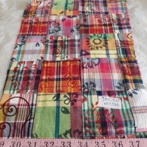 Vintage Patchwork Madras fabric for ivy style clothing, preppy menswear, classic children's clothing, dog bandanas & bowties.