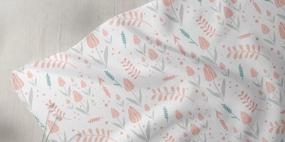 Novelty Fabric with floral prints - soft pastel flowers print for children's clothing, dog bandanas & handmade bows.