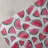 Printed fabric with Watermelons & hearts prints, for children's clothing, quilting, summer sewing, crafts and dresses.