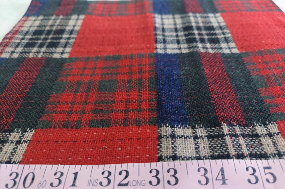 Wool Patchwork fabric for winter sewing projects, such as wool shirts, dresses and skirts, wool coats & blazers and caps and hats.