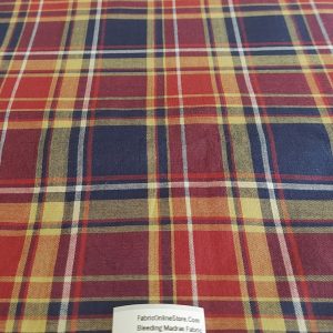 Bleeding Madras Fabric with naturally dyed yarns,for vintage look mens shirts, retro clothing, pinup clothing & dresses.