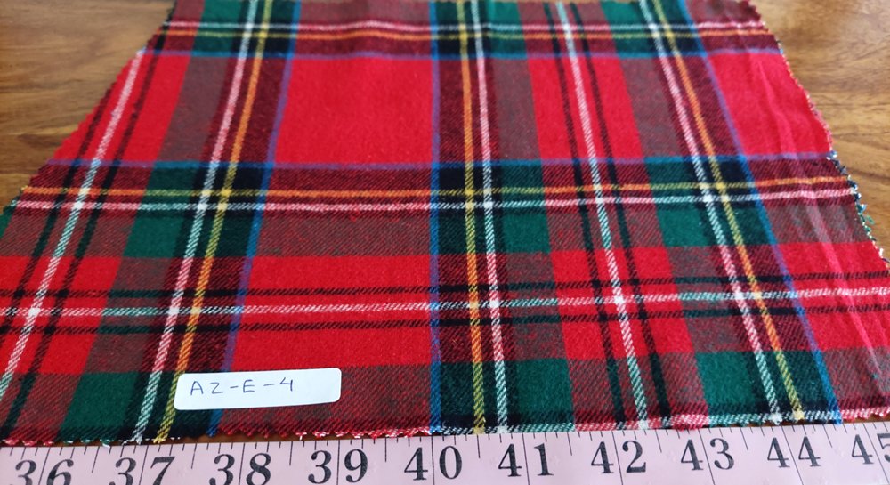 Christmas plaid fabric - Flannel plaid, for Christmas sewing, crafts, children's clothing, dog bandanas & Christmas gifts.