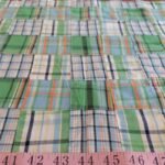 Patchwork Madras fabric for ivy style clothing, preppy menswear, classic children's clothing, dog bandanas & handmade bowties.