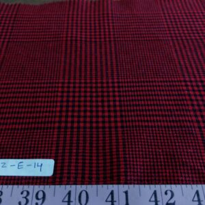 Red and black glen check fabric for winter coats & jackets, Fall skirts & dresses, pet, cat and dog bows & bandanas.