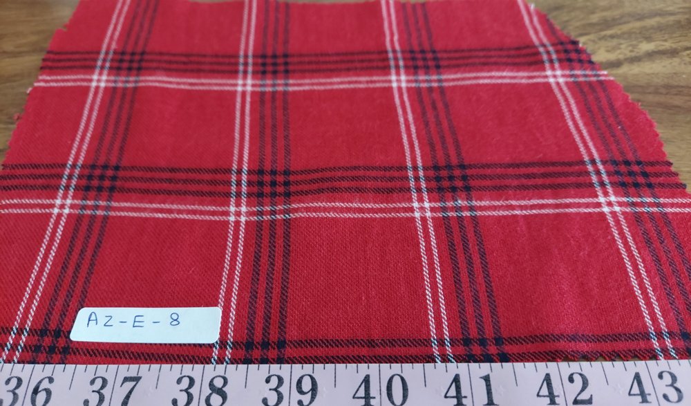 Twill Plaid or flannel madras plaid fabric for men's winter shirts, outdoor clothing, children's clothing, and dog bandanas.